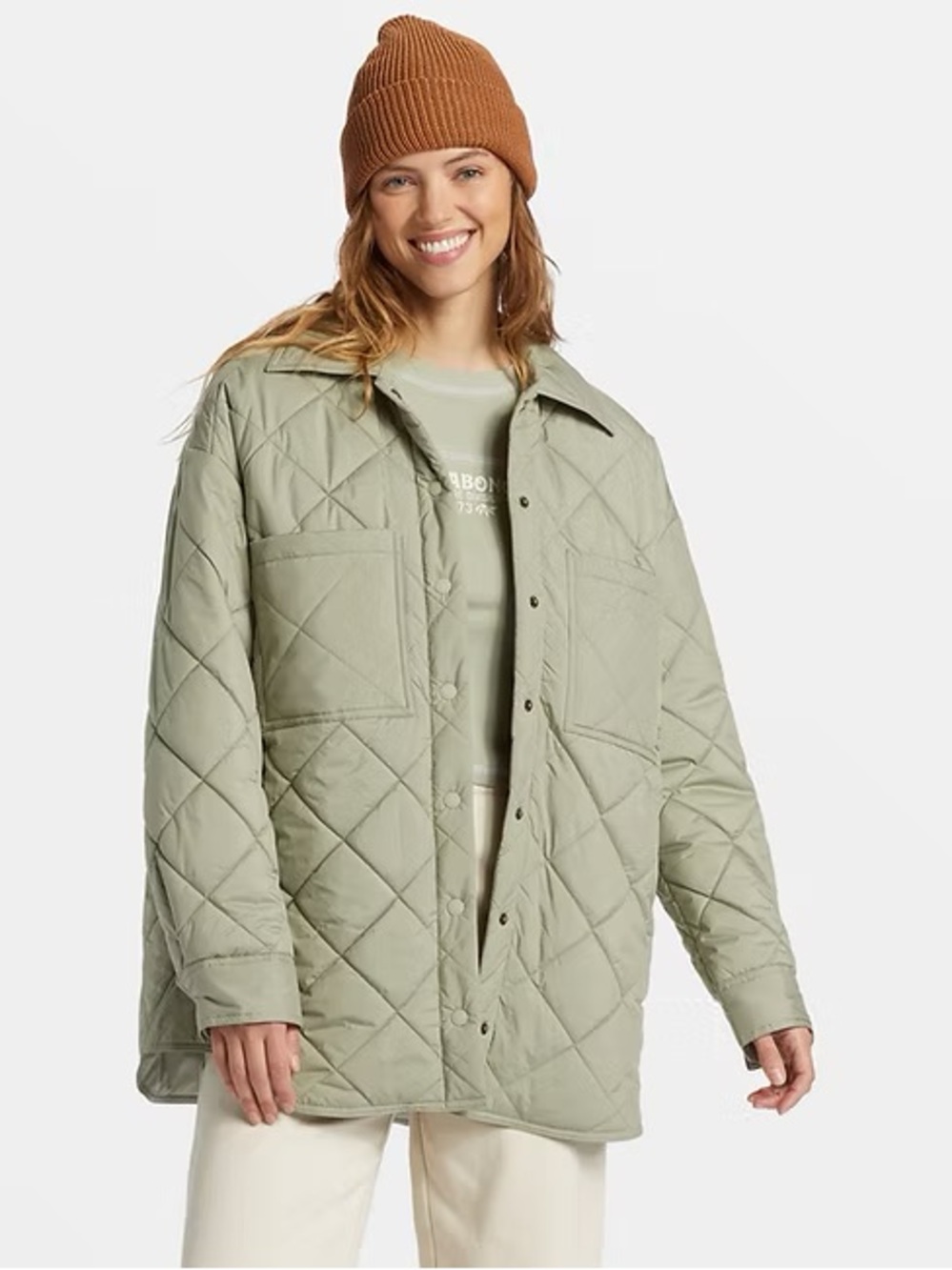 Billabong Adventure Division Transport Quilted Shacket Sage/Lime Green Size S